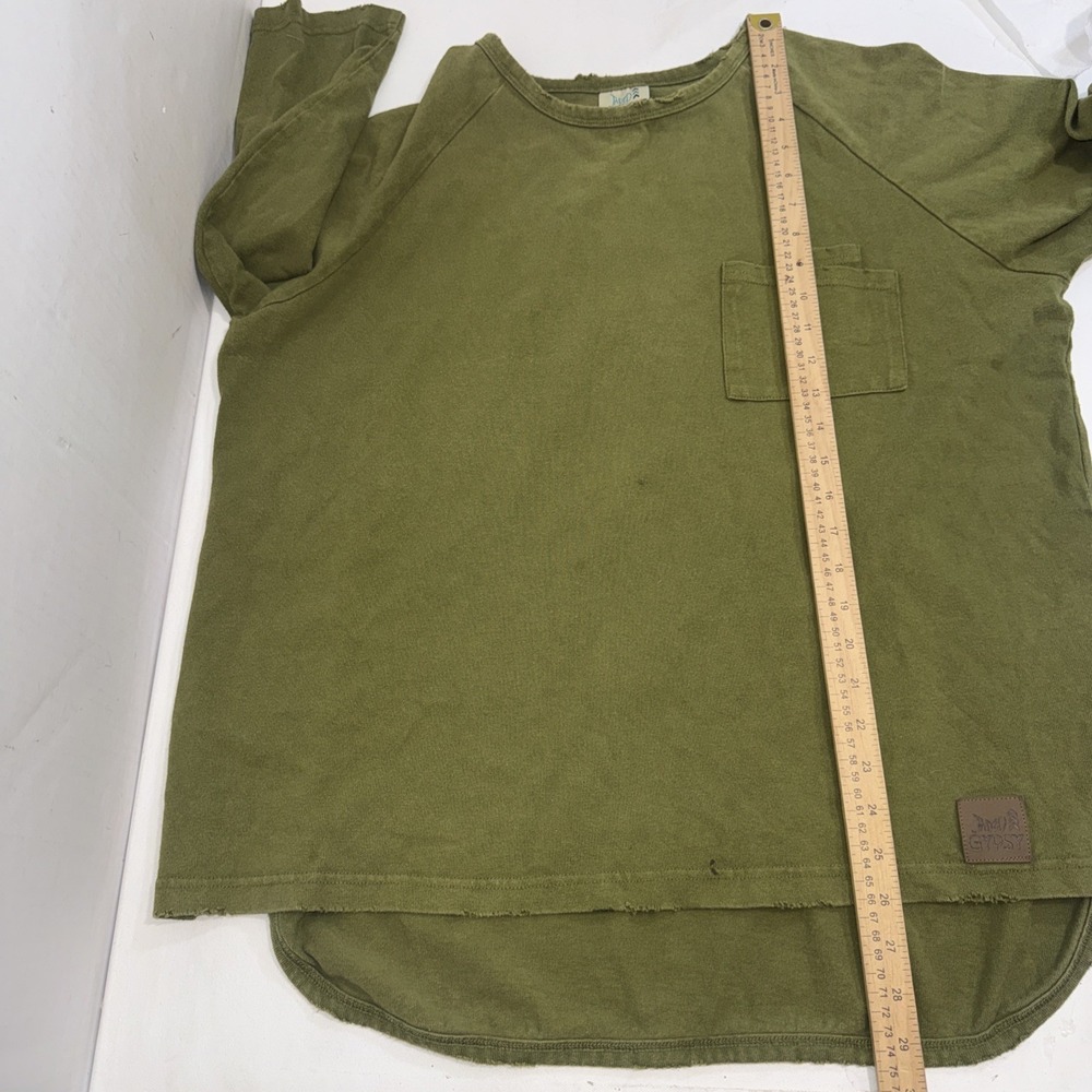Jaded Gypsy Boho Festival Hippie Grunge Green Oversized Pocket Sweatshirt L/XL - Picture 10 of 15